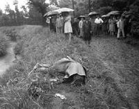 다자이 오사무(太宰治)와 야마자키 도미에(山崎富榮)의 시신이 발견된 1948년