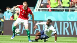 UEFA 유로 2020 헝가리 조별 예선 2차전에서 프랑스의 포그바를 상대로 하는 설러이