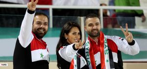 경기 전 시리아 팬들의 모습