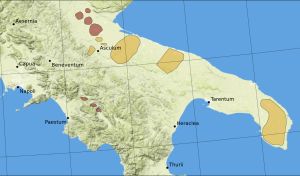 lex Sempronia}}의 결과로 예상되는 지역을 보여주는 지도.