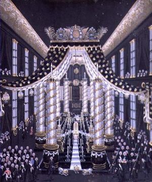 덴마크의 루이제 왕비의 관이 안치된 크리스티안스보르 궁전 예배당.