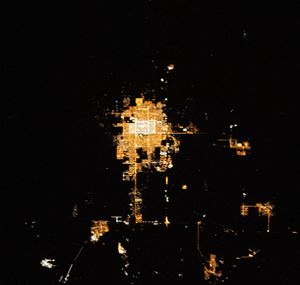 2022년 7월 4일 오후 8시 19분(현지 시간), 국제우주정거장에서 촬영한 라플라타 시와 그 주변