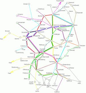 2007년 독일 인터시티 노선망 (ICE 포함)