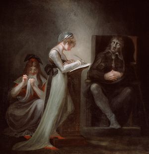 헨리 퓨즐리(Henry Fuseli)의 밀턴이 딸에게 훈시하는 모습(1794)