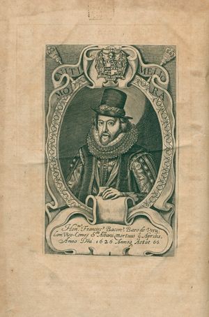 《물질의 숲》(Sylva sylvarum)에 그려진 베이컨의 초상