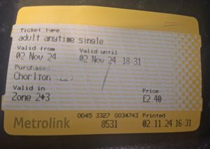 Metrolink 단일 종이 티켓