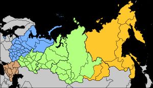 2010년 12월 1일 기준 러시아 군관구