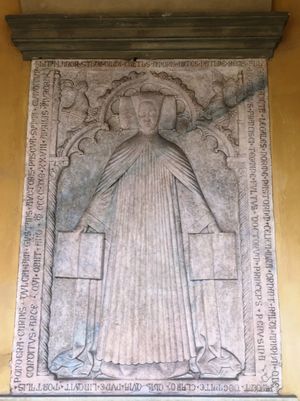 발두스 데 우발디스(15세기 전반)의 묘비, 파비아 대학교 구 캠퍼스.