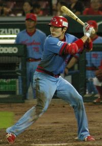 타석에서의 마루 요시히로(2011년 8월 25일, 마쓰다 스타디움)