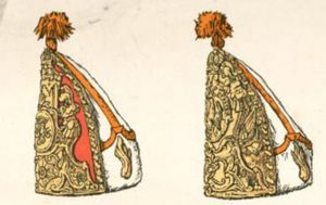 18세기 프로이센 척탄병의 모자. 일부 군사 부대는 역사적으로 착용자의 키를 더 크게 보이도록 하기 위해 키가 큰 모자를 군복의 일부로 채택했습니다.