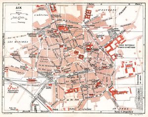 1921년의 엑상프로방스 지도