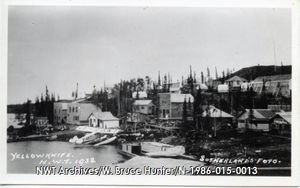 백 베이(Back Bay)에서 본 옐로나이프. 1930년대 이 지역에는 여러 광산업자들이 거주했다.