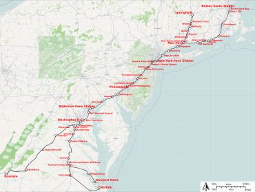 암트랙 노스이스트 리저널 노선도