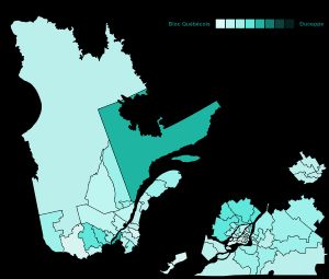 2015년 캐나다 연방 총선 결과(선거구별 퀘벡 블록 지지율)