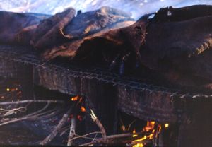 다카르 근교에서 생선을 훈제하는 모습 (세네갈)