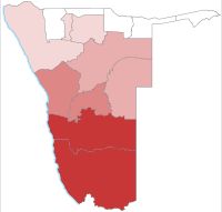 아프리칸스어 사용 분포(2011)