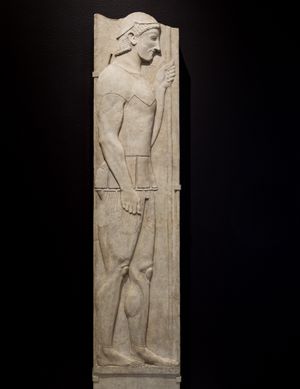 아리스티온의 비석, 중장보병 또는 호플리테. 기원전 510년.