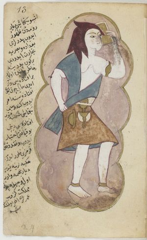 베크타시야 수피 교단의 창시자 하지 벡타쉬 왈리(Ḥājjī Baktāsh Walī)의 오스만 미니어처