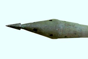 나폴레옹 전쟁 시대의 초기 콩그리브 로켓, 파리 해군 박물관에 전시