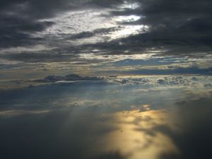 비행기에서 본 지구의 대류권 모습