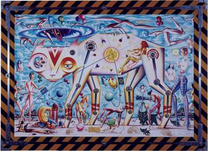 레니 메이스의 볼펜 "PENting" - 우추 네코 퍼레이드(2005), 볼펜과 하드웨어, 종이에