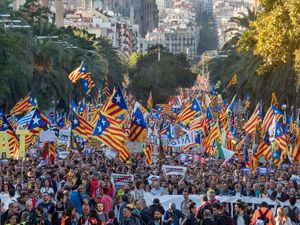 2019년 바르셀로나의 카탈루냐 시위대