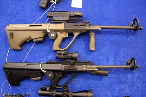 피카티니 레일이 장착된 슈타이어 AUG