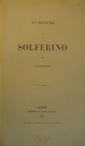 《솔페리노의 추억》 초판 표지
