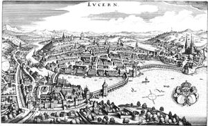 1642년의 루체른, 마티아스 메리안(Matthäus Merian) 작
