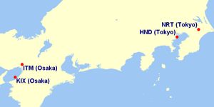 일본항공 허브 공항 지도