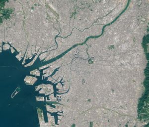 오사카의 위성 사진