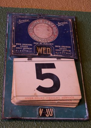 페탈루마 앤 산타 로사 철도(Petaluma and Santa Rosa Railroad)의 달력