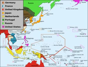 식민지와 세력권 동아시아와 오세아니아, 1914년경