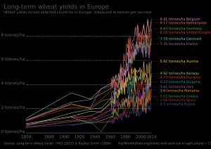 품종 개량을 통해 증가한 수확량