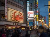 오사카시 도톤보리의 게 전문 요리점 카니도라쿠