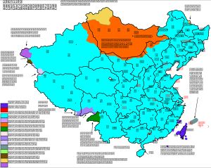 중화민국의 법률상 영토를 나타낸 지도