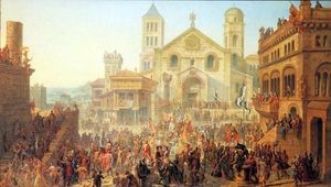 오귀스트 미게트의 메스 공화국의 시작. 최초의 수석 시장 선출(1862년). 당시 메스는 신성 로마 제국의 자유 제국 도시였다.