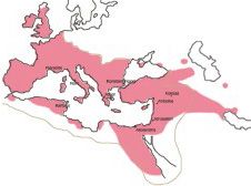 서기 600년경 기독교의 확산 (중동에서 아프리카와 유럽으로 전파된 후)