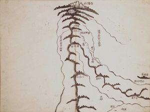 《대동여지도》에 기록된 백두산. (제2첩 4면)