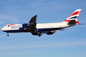 글로벌 서플라이 시스템스(Global Supply Systems)가 영국항공 월드 카고(British Airways World Cargo)를 위해 운용하는 보잉 747-8F