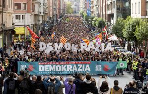 2017년 9월, 빌바오에서 열린 카탈루냐 독립투표 연대 시위