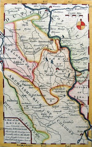 크레펠트 전투 (1758년 6월 23일), 젠틀맨스 매거진에 실린 지역 지도