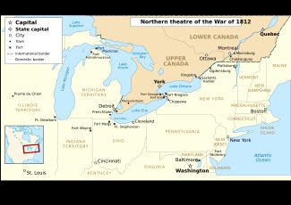 1812년 전쟁 북부 전선 지도