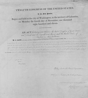 미국의 선전포고 문서