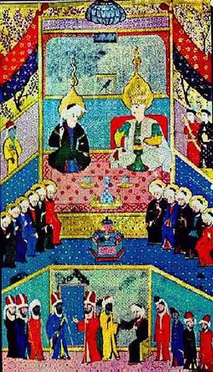 터키 이슬람 미술관(Istanbul)에 있는 무라드 3세 술탄(Sultan Murad III)에게 1583년 헌정된 주브다트 알 타와리크(Zubdat-al Tawarikh)에 나오는 이집트에서 요셉과 그의 아버지 야곱, 형제들을 묘사한 페르시아 미니어처