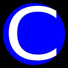 파란색 원, C 표시