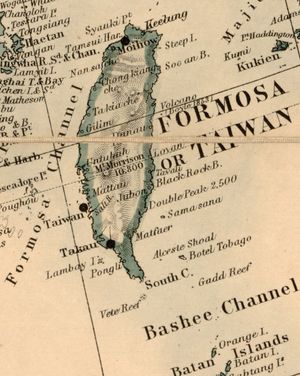 1880년 타이완 지도 (타까우(가오슝) 포함)