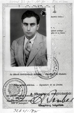 1935년 미국에 입국할 때 텔러가 소지했던 헝가리 여권
