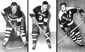 왼쪽부터: 돈 체리, 프랭크 매더스, 마이크 니콜루크. 모두 1950년대에 베어스에 합류했습니다.