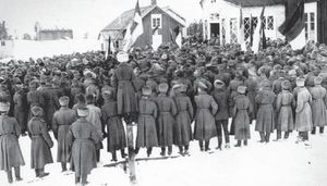 1917년 3월 얄란드 제도 요말라의 달카르뷔에서 열린 러시아 군인들의 혁명 집회